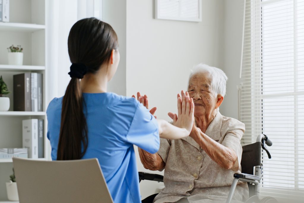 Woman with Nurse Caregiver